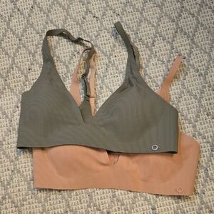 NWOT Danskin Olive and Tan Bralette Duo
